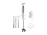 BRAUN Stabmixer "MultiQuick 5 MQ 50501 M - 1000 W, 21 Geschwindigkeiten, Handmixer", grau (weiß, grau), B:6,8cm H:41cm T:6,8cm, Mixer, Spritzschutz, Extra Mahlklinge, Mixer, spülmaschinenfest, Stabmixer