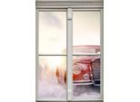 Wandsticker QUEENCE "Auto", rot, B:40cm H:60cm T:0,1cm, Wandtattoos, Wandsticker, Wandsticker, Wandbild, selbstklebend, 3D, Fenster