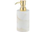 Seifenspender WENKO "Odos", gold (weiß, goldfarben), Polyresin (Kunststein), Dosierspender, Seifenspender, 290 ml