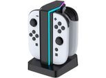 READY2GAMING Ladestation "Switch 2 4in1 Charger mit LED Beleuchtung", schwarz, Ladegeräte, Ladestation