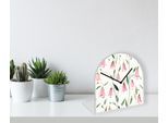 Tischuhr QUEENCE "Maiglöckchen in Rosa", rosa, Tischuhren, Tischuhr, Tischuhr aus Acrylglas, Uhr, bedruckt, geräuschlos, modern