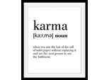 Bild QUEENCE "Karma", bunt (farbe rahmen: schwarz, farbe bild(er): bunt), B:30cm H:40cm T:3cm, Acrylglas, Holz, Papier, Bilder, Bild, HD Premium Poster-Druck inkl. Holzrahmen