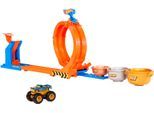 Autorennbahn HOT WHEELS "Hot Wheels Monster Trucks 2-in-1 Loop & Flip Challenge", bunt, Autorennbahnen, KinderB:93,98cm H:34,79cm, Kunststoff, Autorennbahn, B:93,98cm H:34,79cm