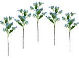 Kunstblume I.GE.A. "Blütenzweig", blau, B:13cm H:60cm L:10cm, Kunstpflanzen, Kunstblume, 5er Set künstlicher Zweig, Kunstpflanze, Dekozweig