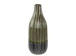 Dekovase I.GE.A. "Vase aus Keramik, geriffelt, bauchig, matt glänzend", grau, B:12cm H:30cm, Keramik, Vasen, Dekovase, Flaschenform, Blumenvase, Tischdeko, Keramikvase