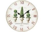 Wanduhr AMBIENTE HAUS "Wanduhr - Plants 28cm", bunt, B:28cm H:28cm T:3,5cm, Wanduhren, Wanduhr