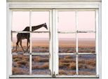 Wandsticker QUEENCE "Giraffe", braun, B:40cm H:60cm T:0,1cm, Wandtattoos, Wandsticker, Wandsticker, Wandbild, selbstklebend, 3D, Fenster