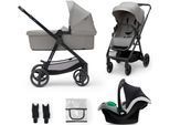 Kombi-Kinderwagen KINDERKRAFT "NEWLY 3IN1 MINK PRO", Baby, grau (moonlight grau), Kinderwagen Kombi-Kinderwagen