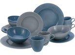 Kombiservice CREATABLE "Geschirr-Set Stripes Colors", bunt, 16 Stk., Porzellan, Geschirr-Sets, Kombiservice, Service, umlaufendes Rillenrelief, 16 Teile, für 4 Personen
