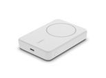 BELKIN Powerbank "BoostCharge 5.000mAh magnetische Powerbank mit 7,5 Watt", weiß, 3,6 V 5.000mAh, Akkumulatoren, ausklappbarem Standfuß, für iPhone der Serie 15/14/13/12, Powerbank