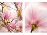 Bild CREATIV HOME "Magnolien", rosa (farbe bild(er): rosa), B:30cm H:40cm T:2cm, Leinen, Bilder, Bild, 2er Set