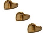 Kerzenhalter CREATIV DECO, gold (goldfarben), B:13cm H:4cm T:13cm, Aluminium, Kerzenhalter, Kerzenhalter, in eleganter Herzform, 3er Set