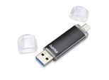 HAMA USB-Stick "Laeta Twin, USB 3.0", schwarz, 128 GB, USB-Sticks, USB-Stick