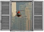 Wandtattoo QUEENCE "Großstadt", braun, B:80cm H:60cm T:0,1cm, Wandtattoos, Wandtattoo, Wandsticker, Wandbild, selbstklebend, 3D, Fenster