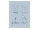 Bild KOMAR "Mickey Blue Emotions", blau (farbe bild(er): blau, schwarz), B:40cm H:50cm, Holz, Papier, Bilder, Bild, Wandbild zur Dekoration im Kinderzimmer - ohne Rahmen