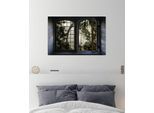 Wandsticker QUEENCE "Urwald", grün, B:60cm H:40cm, Vinyl, Wandtattoos, Wandsticker, Wandsticker, Wandbild, selbstklebend, 3D, Fenster