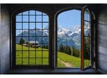 Wandsticker QUEENCE "Südtirol", bunt, B:60cm H:40cm, Vinyl, Wandtattoos, Wandsticker, Wandsticker, Wandbild, selbstklebend, 3D, Fenster