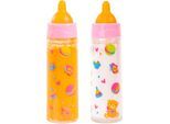 Puppen Accessoires-Set BAYER "Puppen-Fläschchen Milch und Orange", bunt, Puppenausstattungen, KinderH:12,5cm Ø:3,5cm, Puppen Accessoires-Set, leeren und füllen sich wie von Zauberhand, H:12,5cm Ø:3,5cm