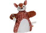 Schmusetuch NICI "My first NICI, Handpuppe Rehkitz 2in1 26x25 cm", Baby, braun, Plüsch, Polyester, Schnuffeltücher Schmusetuch, sanfte Materialmix aus glattem und geripptem Plüsch