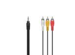HAMA Audio- & Video-Kabel "Audio-/Videokabel, 3,5 mm Klinken Stecker, 3 Cinch-Stecker, 1,5 m", schwarz, B:7,5cm H:3,5cm T:18cm, Kabel, Audio- & Video-Kabel