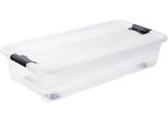Organizer KEEEPER "konrad", transparent, B:39,5cm H:18cm T:79,5cm, Kunststoff, Aufbewahrungsboxen, Organizer, Aufbewahrungsbox, 33 L, mit Rollen, Deckel, Schiebeverschluss