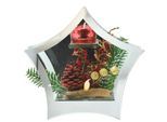 Teelichthalter I.GE.A. "Deko-Objekt mit LED Licht und Teelichtkerze", rot, B:20cm H:19cm, Glas, Kerzenhalter, Teelichthalter, Tanne Zapfen Beeren LED-Kerze Kerzenhalter Weihnachtsdeko Dekoobjekt