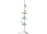 Teleskopregal WENKO "Premium", silber (glänzend), B:20cm T:27,5cm, Aluminium, Polystyrol, Regale, Teleskopregal, 3 Ablagen, 1 Spiegel