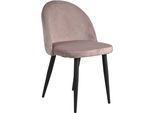Polsterstuhl SIT "Sit&Chairs", rosa (altrosa, schwarz), B:49cm H:79cm T:52,5cm, Stühle, Polsterstuhl, mit weichem Samtvelours