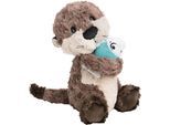 Kuscheltier NICI "Otter Oda mit Fisch, 25 cm schlenkernd", grau, Plüschfiguren, KinderB:11cm H:25cm L:10cm, Kuscheltier, B:11cm H:25cm L:10cm