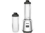 TEFAL Standmixer "BL15FD Mix & Move Smoothie-Maker", grau (schwarz, edelstahlfarben), B:12,3cm H:31cm T:12,3cm, Zerkleinerer, 2 Flaschen To-Go in Premium Tritan, abnehmbare Klingen, Standmixer