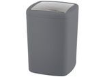 Kosmetikeimer WENKO "Barcelona", grau (anthrazit), B:20,5cm H:28,5cm T:20,5cm, Kunststoff, Mülleimer, Kosmetikeimer, mit Schwingdeckel, 6 Liter