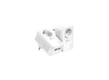 TP-LINK Netzwerk-Adapter "AV1000 2-Port Gigabit Powerline Adapter mit Steckdose", weiß, B:13,8cm H:18,9cm T:10,1cm, Adapter, Netzwerk-Adapter