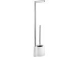 WC-Garnitur WENKO "Avola", weiß, B:16cm H:70cm L:13cm, Edelstahl, Polypropylen, Reinigungsbürsten, WC-Garnitur, Stand WC-Garnitur