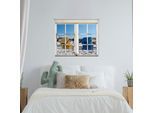 Wandsticker QUEENCE "Strandkörbe", blau, B:40cm H:60cm T:0,1cm, Wandtattoos, Wandsticker, Wandsticker, Wandbild, selbstklebend, 3D, Fenster