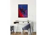 Wandbild KOMAR "Marvel Spider-Man Fight", blau (farbe bild(er): blau,rot), Disney, 1 Stk., Vlies, Bilder, Wandbild, 40 x 50 cm (Breite x Höhe) - Kinderzimmer, Dekoration