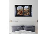 Wandsticker QUEENCE "Berge", gold (goldfarben), B:60cm H:40cm, Vinyl, Wandtattoos, Wandsticker, Wandsticker, Wandbild, selbstklebend, 3D, Fenster