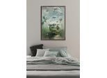 Wandbild KOMAR "Star Wars The Mandalorian Grogu Frogs", bunt (farbe bild(er): blau,grün), Disney, 1 Stk., Vlies, Bilder, Wandbild, 40 x 50 cm (Breite x Höhe) - Kinderzimmer, Dekoration