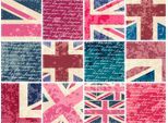 Fliesenaufkleber QUEENCE "England", bunt (pink, rot, blau), B:15cm H:15cm T:0,1cm, Fliesenaufkleber, Fliesenaufkleber, Stickerfliesen, selbstklebend, Sticker, 12er Set