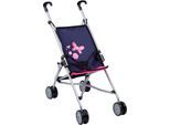 Puppenbuggy BAYER "blau/pink", bunt (blau, pink schmetterling), Puppenwagen, KinderB:27cm H:56cm T:47cm, Puppenbuggy, B:27cm H:56cm T:47cm
