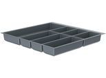Besteckeinsatz SCHÜTTE "Move", grau, B:49,2cm H:2,5cm T:47,3cm, Kunststoff, Schubladeneinsätze, Besteckeinsatz, 492 x 473 mm, für Korpusbreite 60 cm, Silber