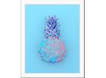 Bild QUEENCE "Christian", blau (farbe rahmen: schwarz, farbe bild(er): blau), B:30cm H:40cm, Acrylglas, Holz, Papier, Bilder, Bild, HD Premium Poster-Druck inkl. Holzrahmen
