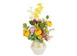 Kunstblume I.GE.A. "Mixed-Arrangement mit Ei", bunt, B:21cm H:29cm L:21cm, Kunstpflanzen, Kunstblume, Vase aus Keramik