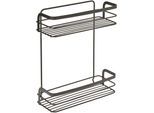 Ablageelement METALTEX "Origin Ablagekorb 2 Etagen Lava", schwarz, B:20cm H:20cm T:6cm, Metall, Regale, Ablageelement