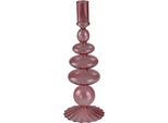 Kerzenständer AM DESIGN "aus roséfarbenem Glas", rosa (rosé), B:9,3cm H:26cm, Glas, Kerzenhalter, Kerzenständer, stilvolle Ergänzung für romantische Dekorationen