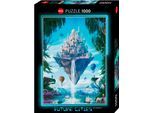 Puzzle HEYE "Sky Isle / Future Cities", bunt, Puzzles, KinderB:50cm H:70cm, Pappe, Motiv, Puzzle, Made in Germany, B:50cm H:70cm