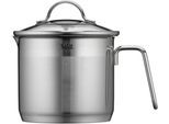 Milchtopf SILIT "Achat", edelstahl, B:15,1cm H:12,5cm L:22,1cm Ø:14cm, Töpfe, Milchtopf, rostfrei, Silitherm-Allherdboden, induktionsgeeignet