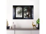 Wandsticker QUEENCE "Urwald", grau, B:60cm H:40cm, Vinyl, Wandtattoos, Wandsticker, Wandsticker, Wandbild, selbstklebend, 3D, Fenster