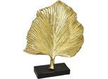 Dekofigur I.GE.A. "Ginkgo Blatt Statue", gold, B:20cm H:24cm, Polyresin, Dekofiguren, Dekofigur, Ornamente Skulptur Dekoration Figuren Geschenkidee, gold