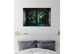 Wandsticker QUEENCE "Urwald", grün, B:60cm H:40cm, Vinyl, Wandtattoos, Wandsticker, Wandsticker, Wandbild, selbstklebend, 3D, Fenster