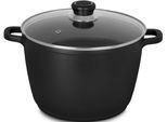 Kochtopf KRÜGER "Aluguss Universaltopf mit Glasdeckel DELTA, 24 cm", schwarz, H:16,5cm Ø:24cm, Töpfe, Kochtopf, für Induktions-Kochfelder geeignet